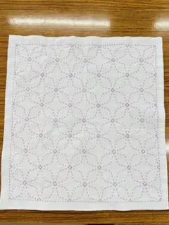 刺し子 花ふきん 角七宝