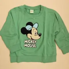 新品未使用★ディズニーベビー★ミッキーマウストレーナー グリーン/100㎝ 送込