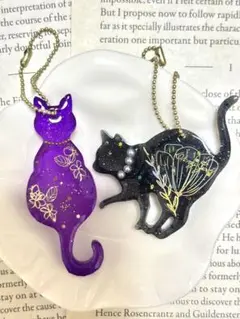 レジンキーホルダー　猫53 ２点セット