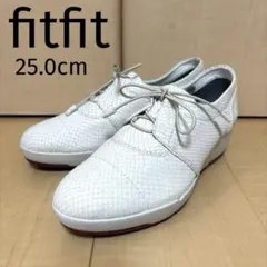 美品✨fitfit スイングソールレースアップスニーカー 25.0 白