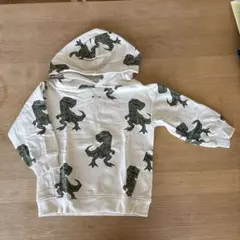 H&M 恐竜柄 フード付きパーカー 98/104