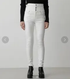 ホワイト スキニーデニム ハイウエスト