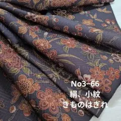 No3−66 絹、小紋、はぎれ