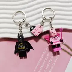 【新品未使用】LEGO風キーホルダー　バットマン ペア　2点セット ミニフィグ