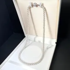 ロング✨本真珠 編み込みデザイン ベビーパールネックレス 3.2mm 60cm