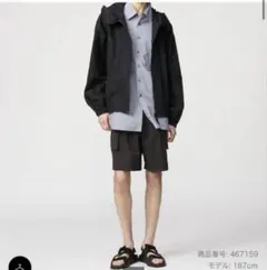 美品✨UNIQLO U ユニクロ パラシュートカーゴショーツ ブラック S