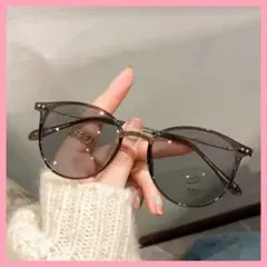 調光サングラス　ブラウン　モカ　ボストン　紫外線カット　UVカット