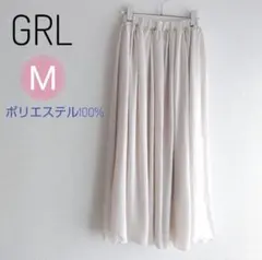 GRL ウエストゴム ロング丈フレアスカート ピンクベージュ М