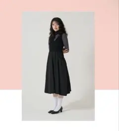 ボリュームスカート ドッキングニットワンピース TINA：JOJUN
