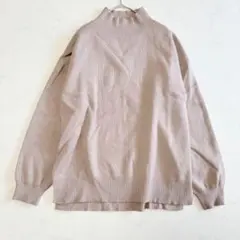 美品【グローバルワーク】ハイネックニット 長袖 セーター 洗えるM ゆったり