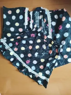 水玉風模様 花柄 甚平（スカートタイプ） 130サイズ