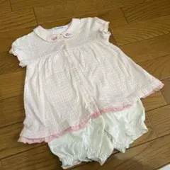 【美品】familiar 70サイズ ロンパース ピンク