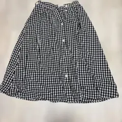 Bershka フレアスカート ブラック・ホワイトチェックのサムネイル