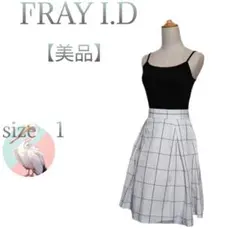 美品【フレイ アイディー】異素材切替キャミワンピース ドッキングワンピース S