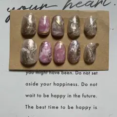 マーブル模様ネイルチップセット 10個入り