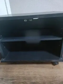 黒いテレビ台 2段シェルフ付き