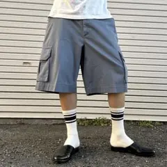 90s buggy Cargo Shorts Blue Gray 膝下 Y2K