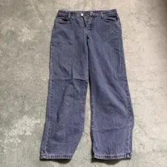 ダークブルーワイドレッグデニム