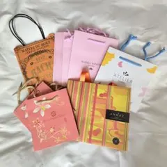 ショッパー　紙袋　まとめ売り　ピンク/オレンジ系　9枚セット