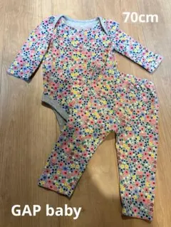 babyGAP 花柄 長袖ロンパース＆パンツ セットアップ 70cm 6-12m