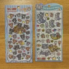 国内正規品　トムとジェリー　シール　２枚セット　プチドロ　うるちゅる