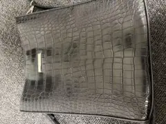 黒 クロコダイル風 ショルダーバッグ