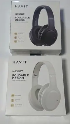 【新品未開封】HAVIT ワイヤレスヘッドホンH633BT 白&黒 2個セットのサムネイル