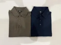 ユニクロ　ウォッシャブル　ニットポロセーター　L ブラウン ネイビー 2枚セット