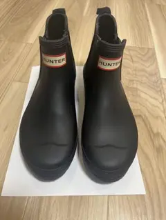 【美品】HUNTER レインブーツ ブラック　ショート丈
