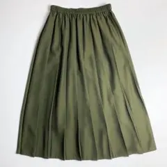 美品　ユニクロ　プリーツロングスカート　カーキ　Lサイズ