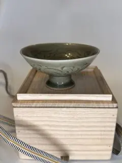 宋代 耀州窯 高台 小杯 青磁 共箱付 中国古陶磁 コレクション