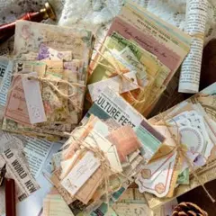 コラージュ素材　素材紙　セット　軽型紙　ジャーナル　紙モノ　まとめ売り