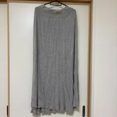 グレー プリーツ ロングスカート