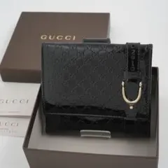 ✨Aランク✨ GUCCI 長財布 Gバックル ペブルドレザー シボ革 ブラック 