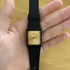 CASIO MQ-38 腕時計 スクエア ゴールド文字盤 クォーツ 可動品のサムネイル
