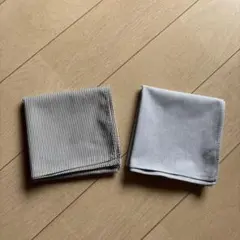 紳士用コットンハンカチ2枚セット　細いストライプ柄