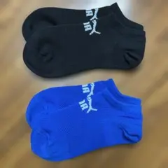 PUMA KIDS アンクルソックス 2足セット ブラック ブルー/新品未使用品