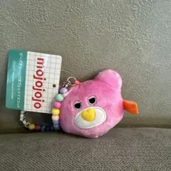 mojojojo ビーズチェーン付き　フェイスマスコット　クマ　ピンク