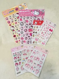<韓国限定>韓国ダイソーサンリオ ハローキティ マイメロ シール7点セット