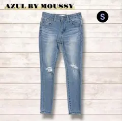 AZUL BY MOUSSY スキニーデニム ダメージ加工 綺麗め カジュアル