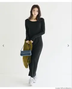 coca 2way 裏起毛リブ　ラインワンピース