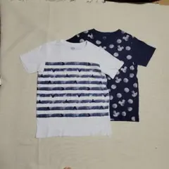 UTミッキー柄 Tシャツ 2枚セット サイズ140センチ紺色ユニクロ