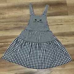 アナスイミニ　ワンピース　ジャンバースカート　ギンガムチェック　130