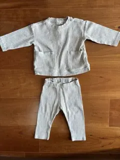 H&M セットアップ　サイズ70 無地ベージュ　シンプルコーデ