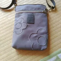 MARRY QUANT グレー 花柄ショルダーバッグ