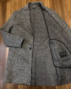 美品　ZARA ザラ　チェック柄チェスターコート