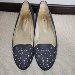 オリエンタルトラフィック　グレー ビジュー付き フラットシューズ