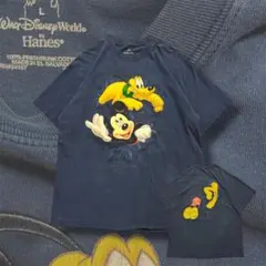 00s ディズニー ミッキー プルート 両面プリントTシャツ