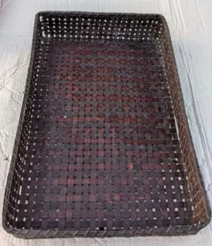レトロ 竹細工 乱れ箱 衣装盆 四ツ目編み トレイ 古道具 店舗什器 インテリア