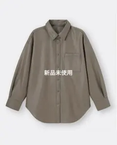 【新品未使用】 GU gu 合成皮革 フェイクレザーロングシャツ　L